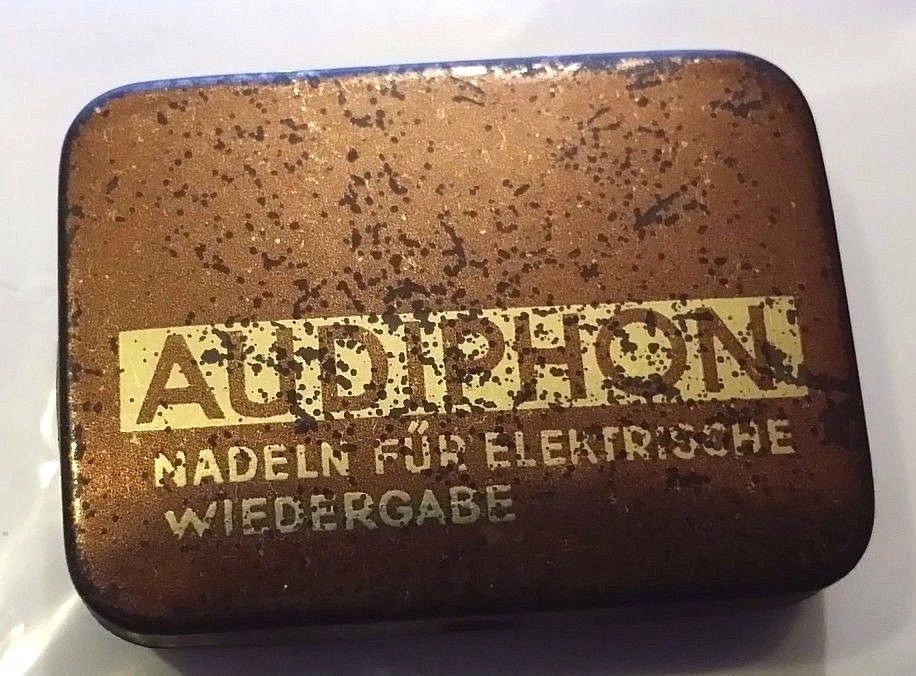 PG168 Gramophone needles AUDIPHON TIN gramophone tip box EMPTY