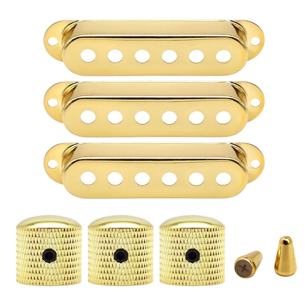 Electric Guitar Pickup Cover Knobs and Switch Tips Set for FD Start SQ Gold