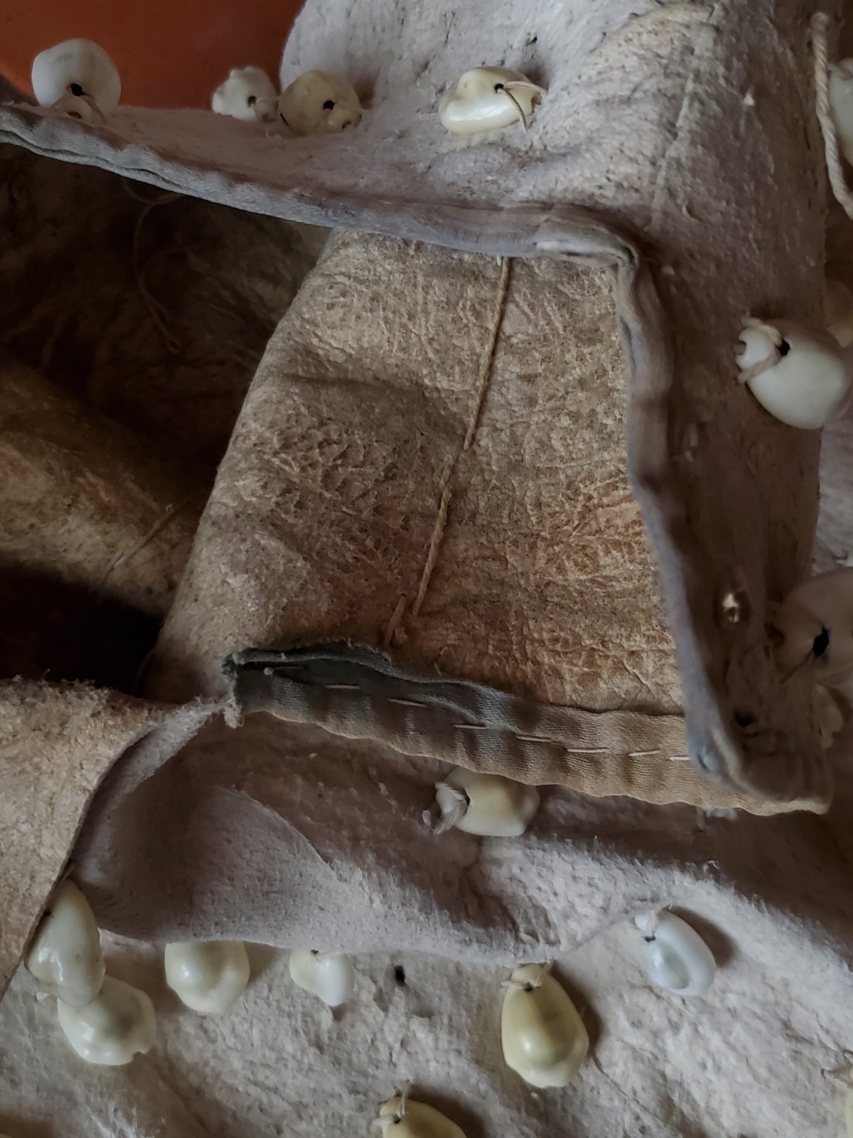 Antique OLD Native American plains Indian womans dress hide 19th c.