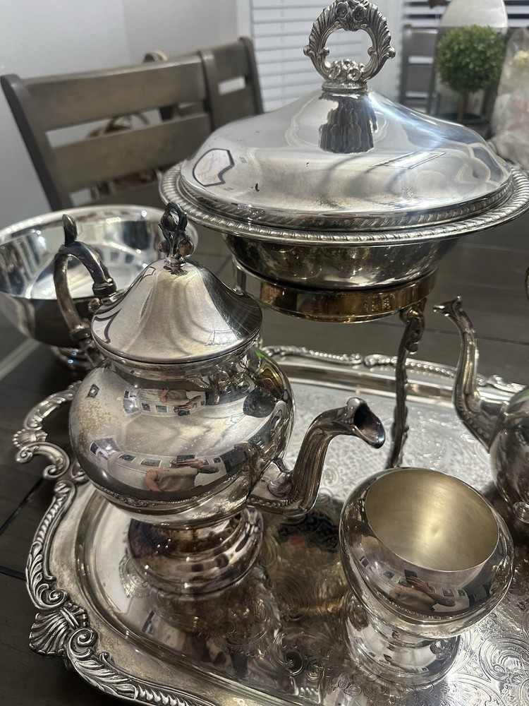 Antique Silver Played Pot Set