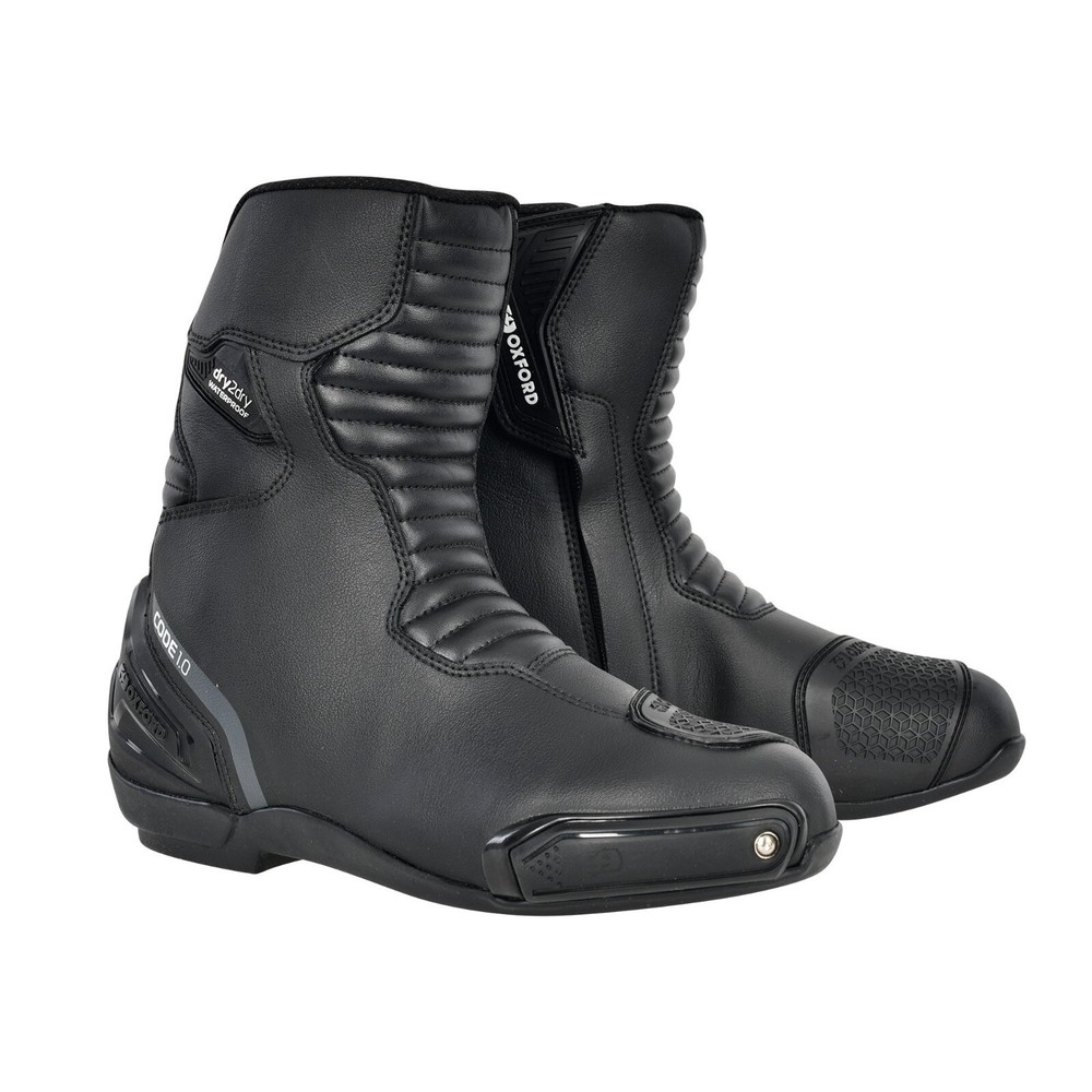 Oxford Code 1.0 Mid D2D Waterproof CE Level 2 Armoured Motorcycle Boot - Black
