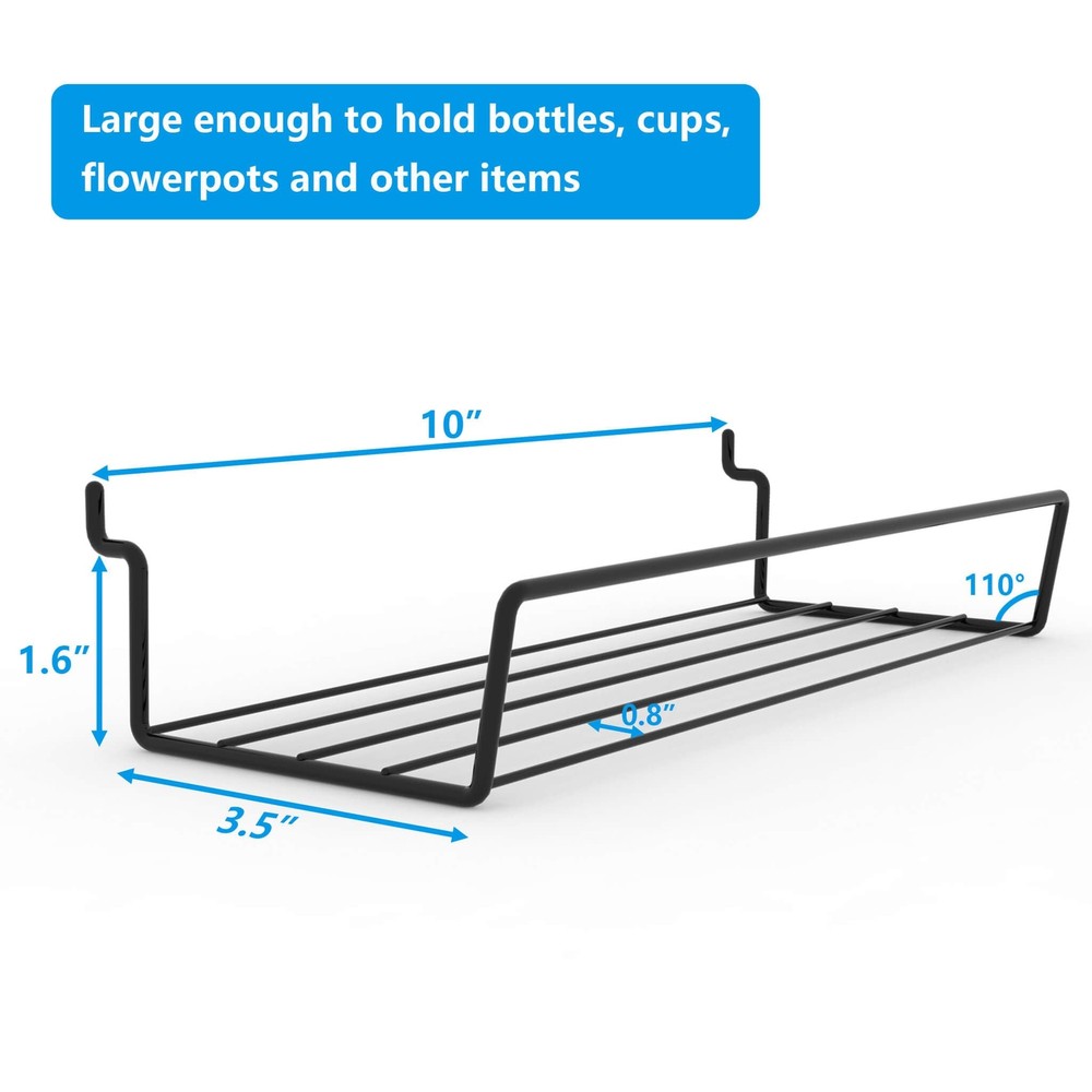 2PCS Pegboard Shelves Hooks for Tools Organizer Black Pegboard Accessories