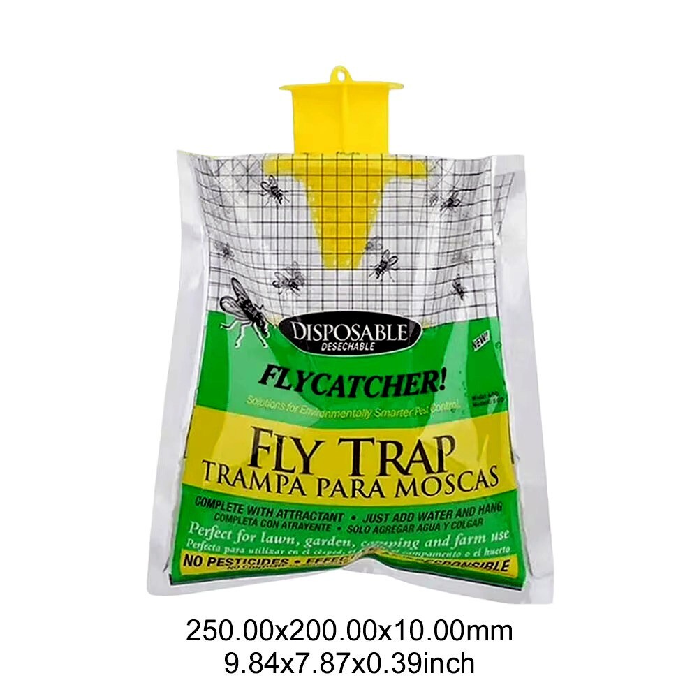 10 Pack Outdoor Fly Traps, Disposable Non Toxic Hanging Catcher Killer Large Bag