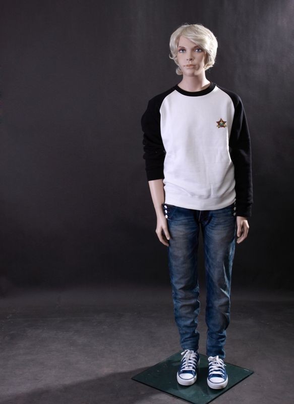 Realistic Preteen Teen Boy Mannequin 59" Fleshtone Fiberglass w/ Base