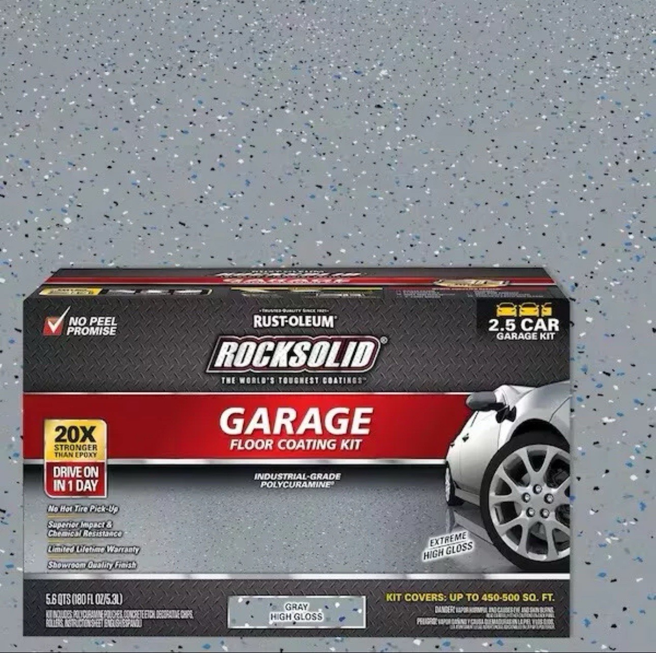 Rust-Oleum ROCKSOLID Gray High Gloss Polycuramine 2.5 Car Garage Floor Kit