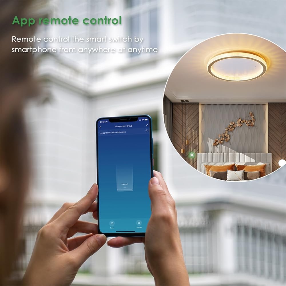 2-Pack 16A Mini Smart WiFi Switch – Alexa & Google Compatible, Timer, LAN Contro