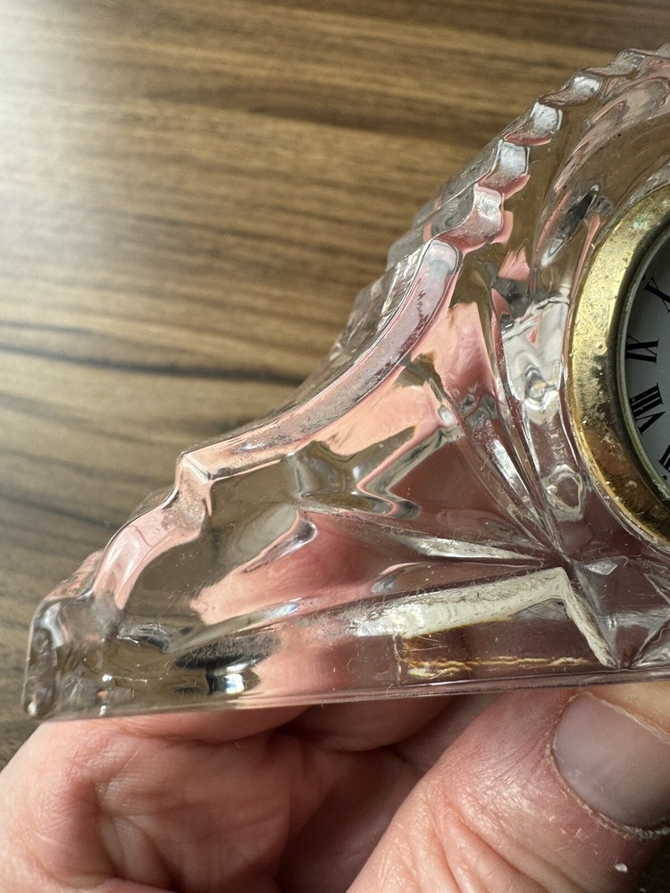 Lead Crystal Clock Read Description