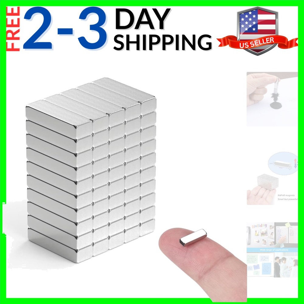 100Pcs Small Strong Magnets, Powerful Mini Magnets ，Tiny Rectangular Magnetic...