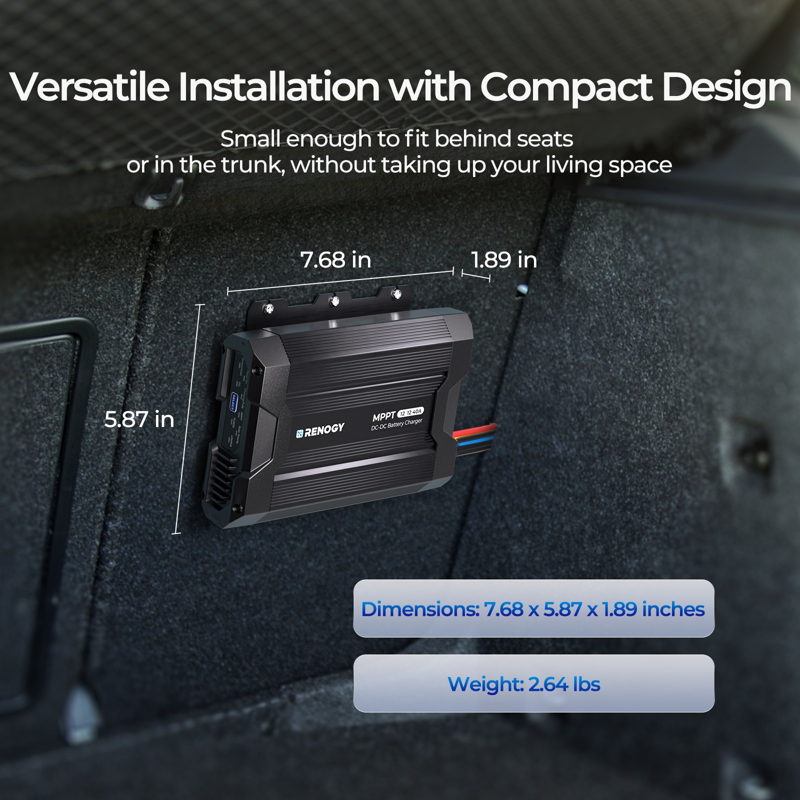 Renogy 12V 40A DC-DC Battery Charger w/MPPT Solar Input For RV Marine Camping