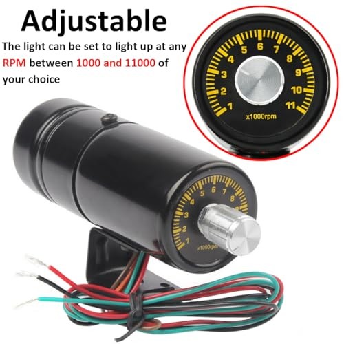 Tacho Gauge Shift Light Car Adjustable Tachometer Shift Alarm Light Red Light