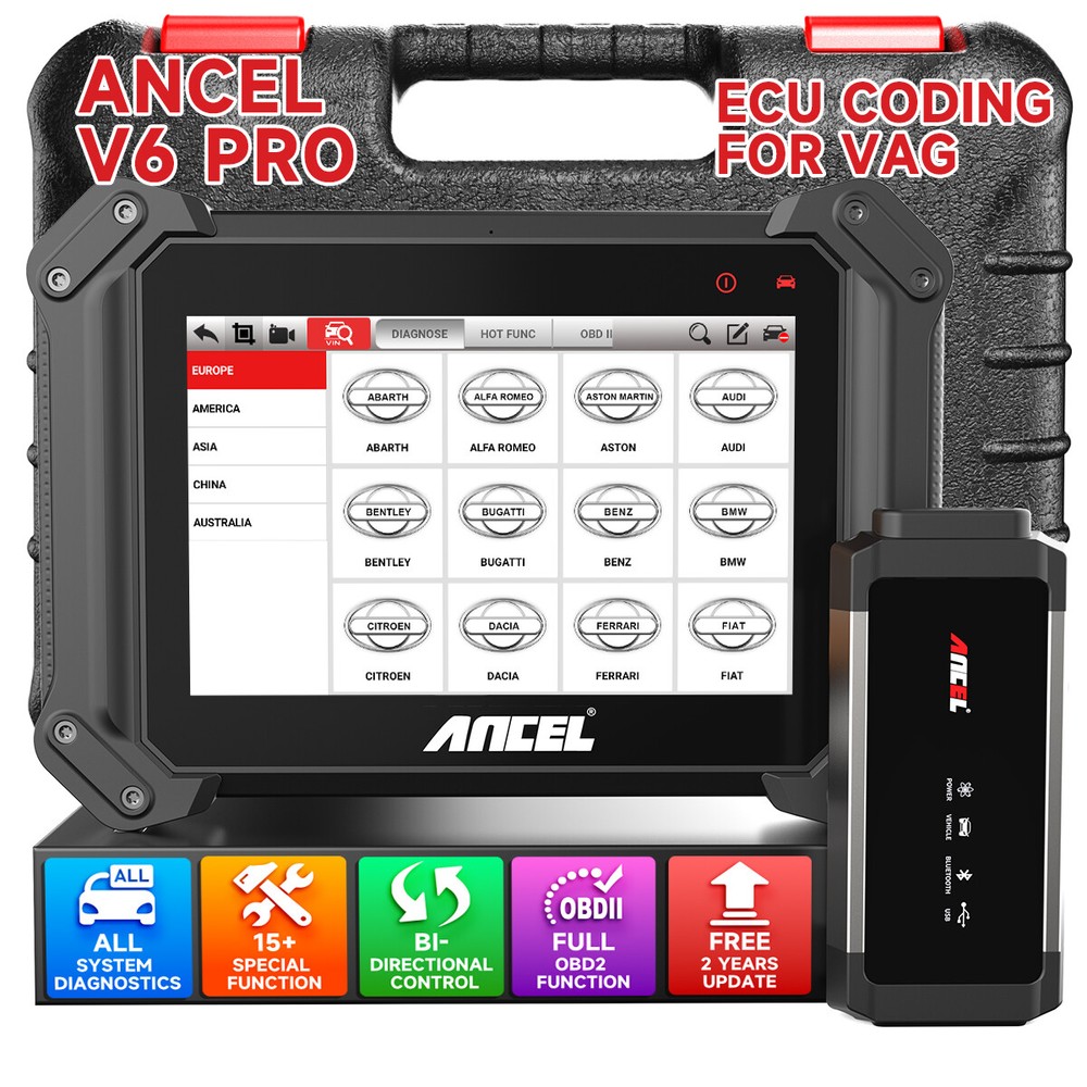 ANCEL V6 PRO+ All Systems Bidirectional OBD2 Scanner Diagnostic Key Programming