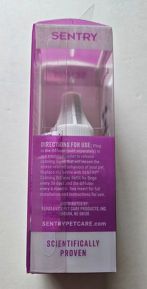 NEW Sentry Calming Pheromone Diffuser REFILL for Dogs 1.5 oz Bottle