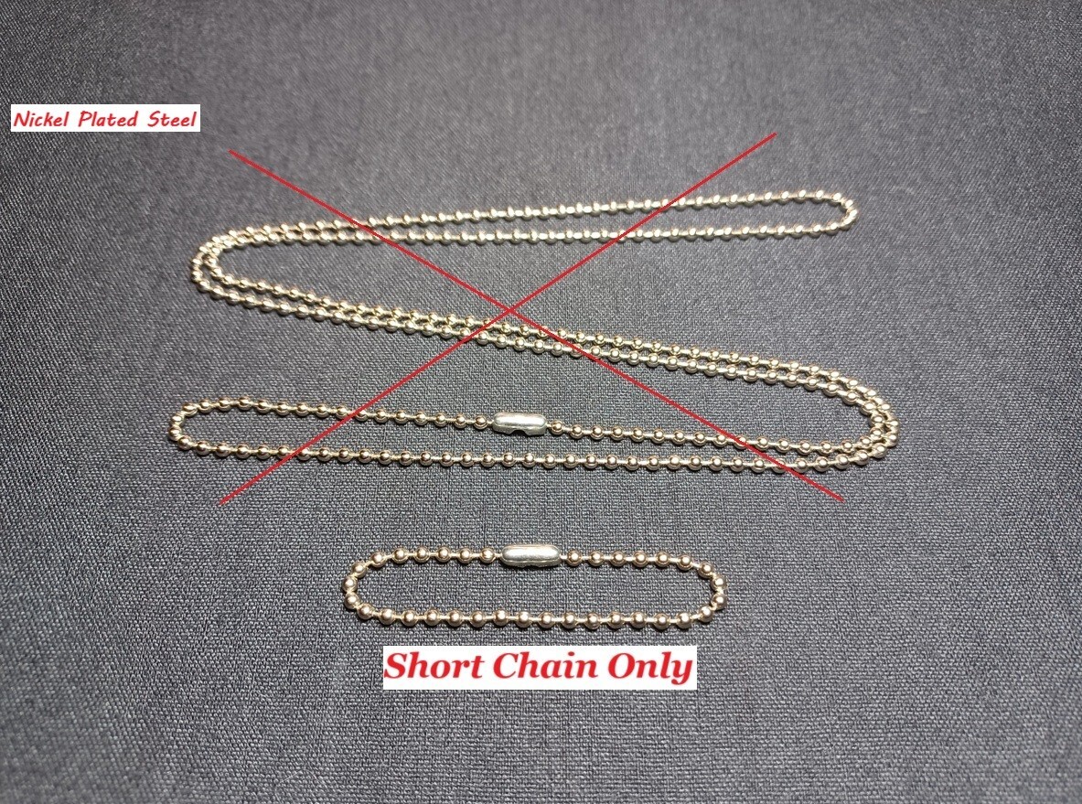 Military Army Navy Marine AF Dog Tag 2.4mm Ball Bead Chain or Chain Set FreeShip