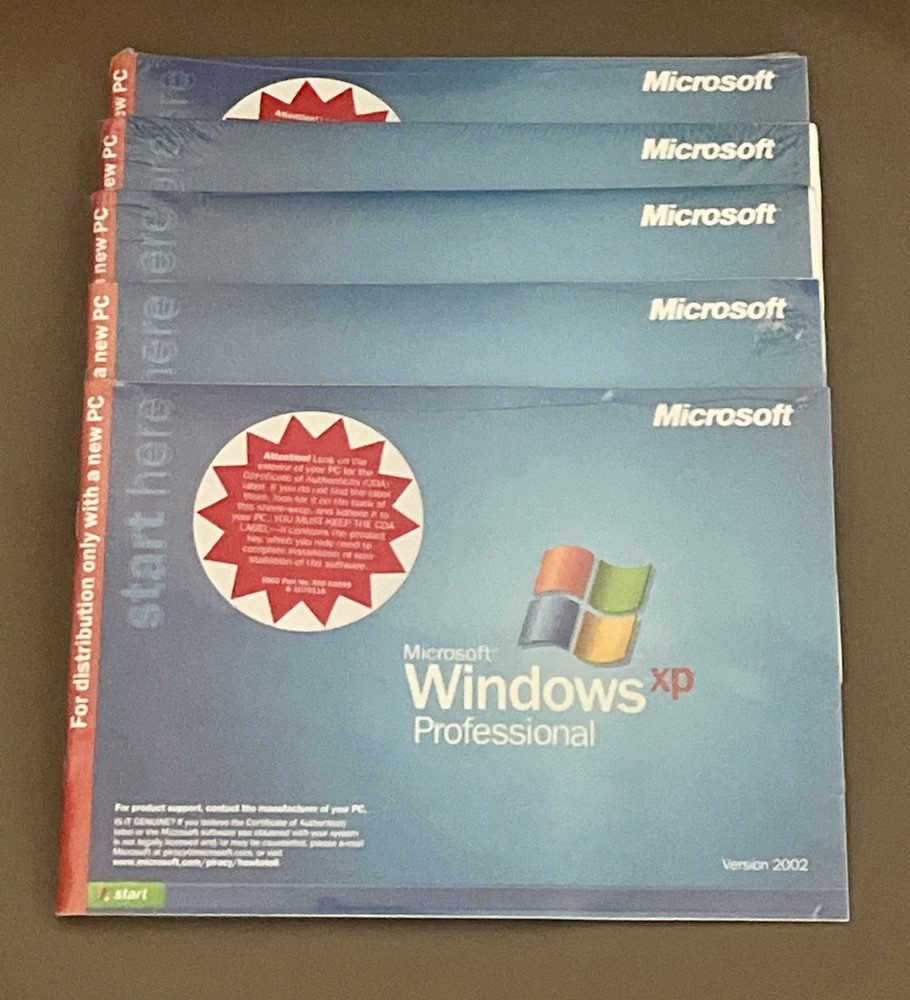 MICROSOFT WINDOWS XP PROFESSIONAL FULL VERSION w/SP1, NEW SEALED