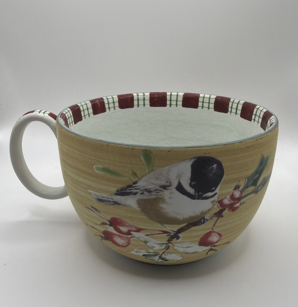 Lenox Dinnerware Winter Greetings Everyday Pattern Cup - Chickadee Winter Berry