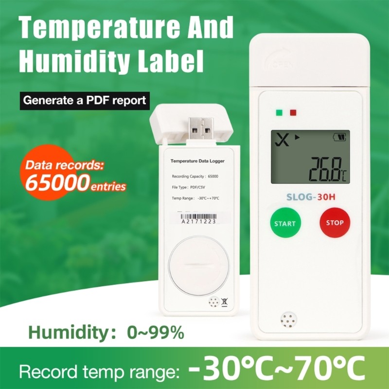 Temperature Humidity Trackings System LCD Screen Readout Data Export via USB