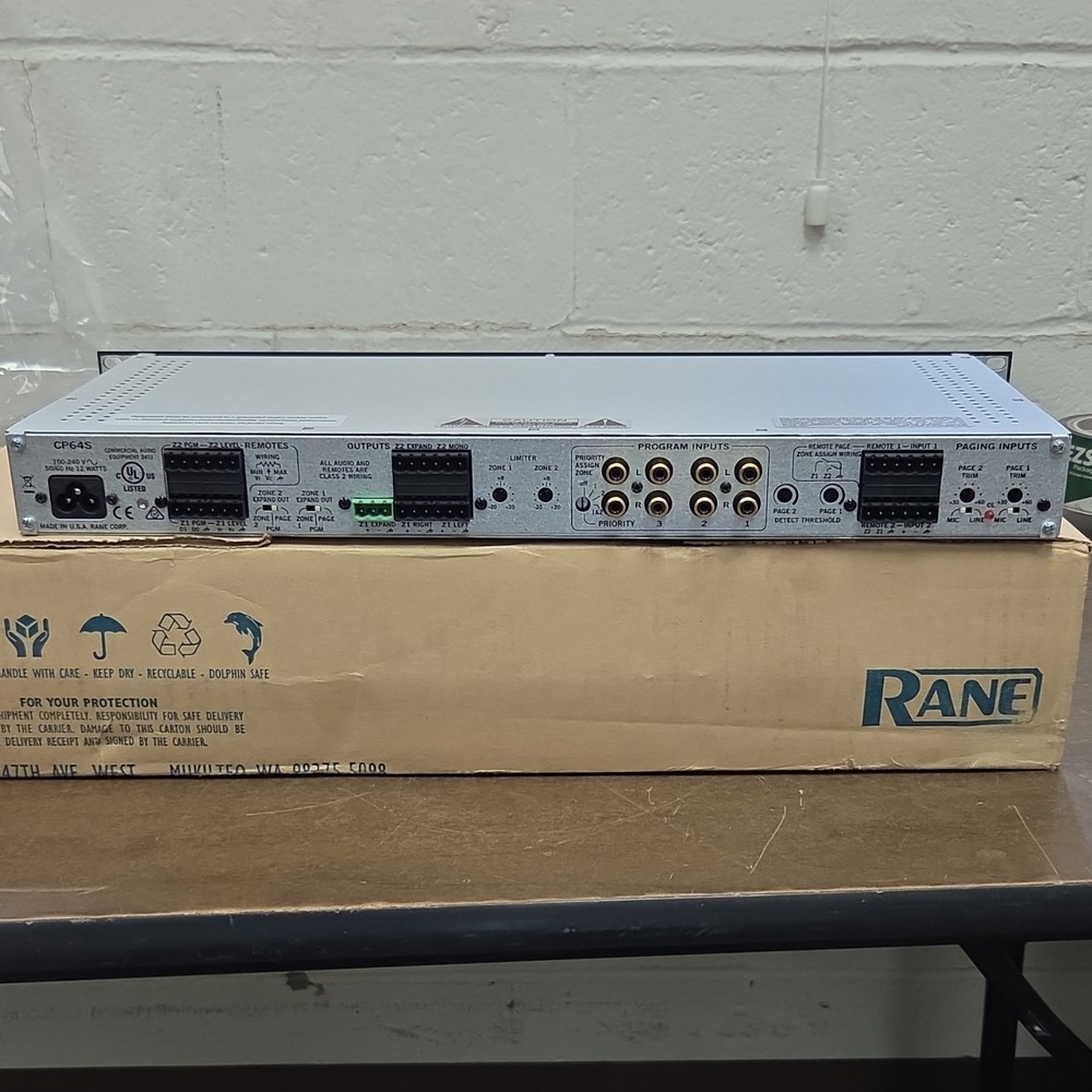 Rane CP64S 4-Channel Compressor Processor Rack Mountable RCA/XLR In/Out