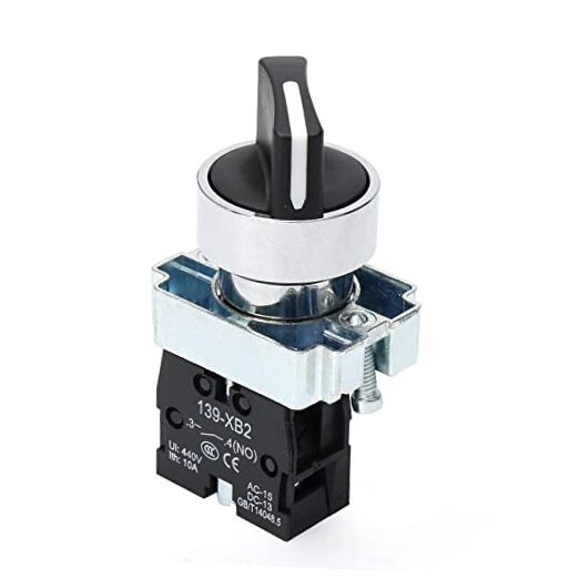 22mm Selector Switch 1NO Latching Rotary Selector Switch 2 Position Maintained