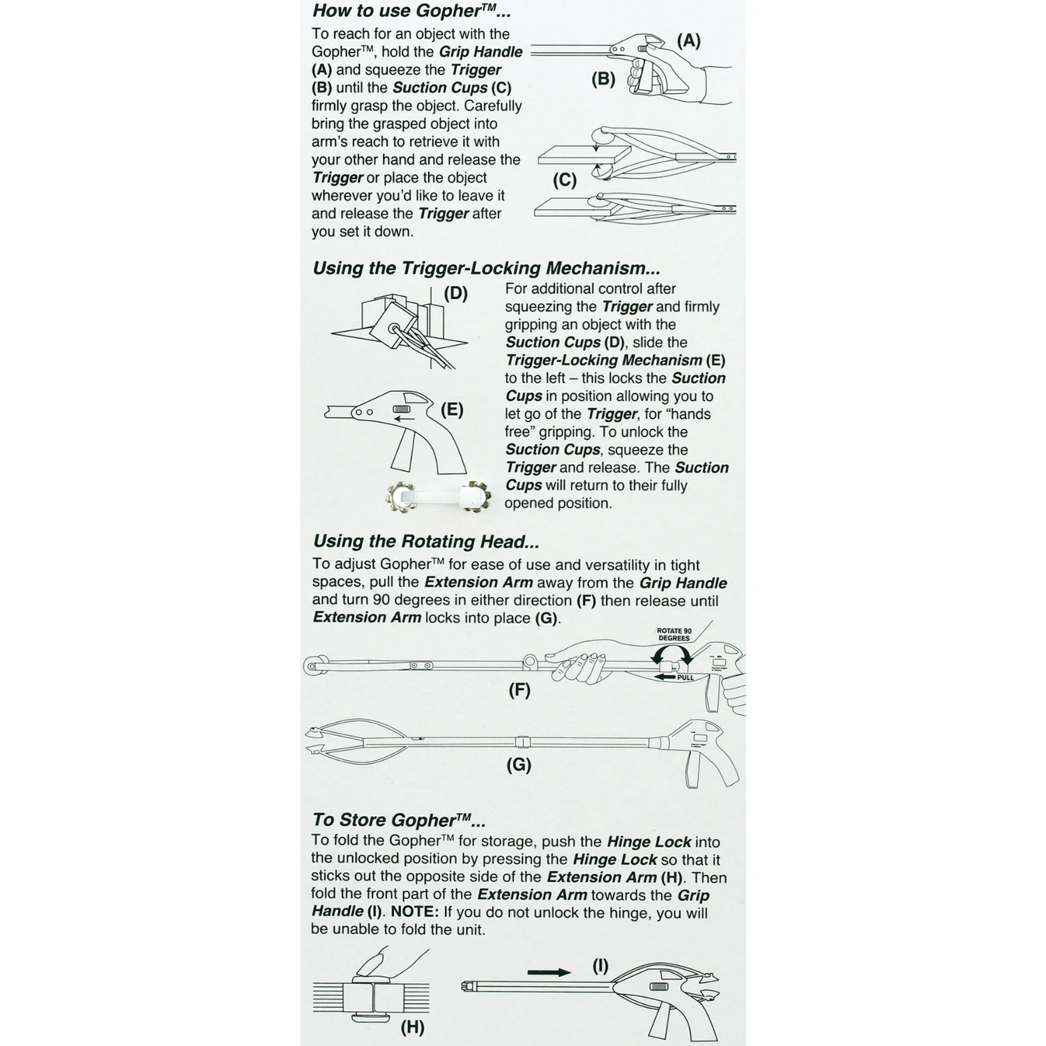 New Gopher II Deluxe Pick Up & Reaching Aid, Blue, as Seen on TV. (1 Pack)