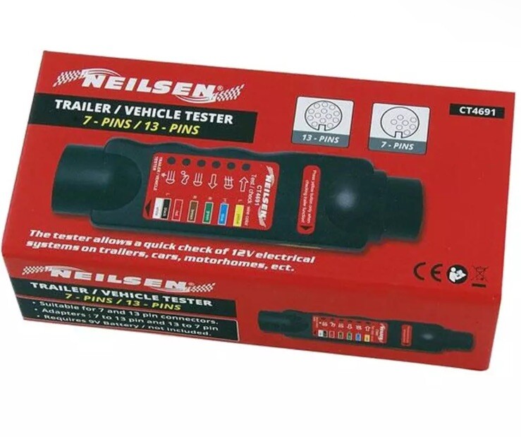 Trailer Socket Tester Electrical Tow Bar Wiring Circuit Light Test Tool