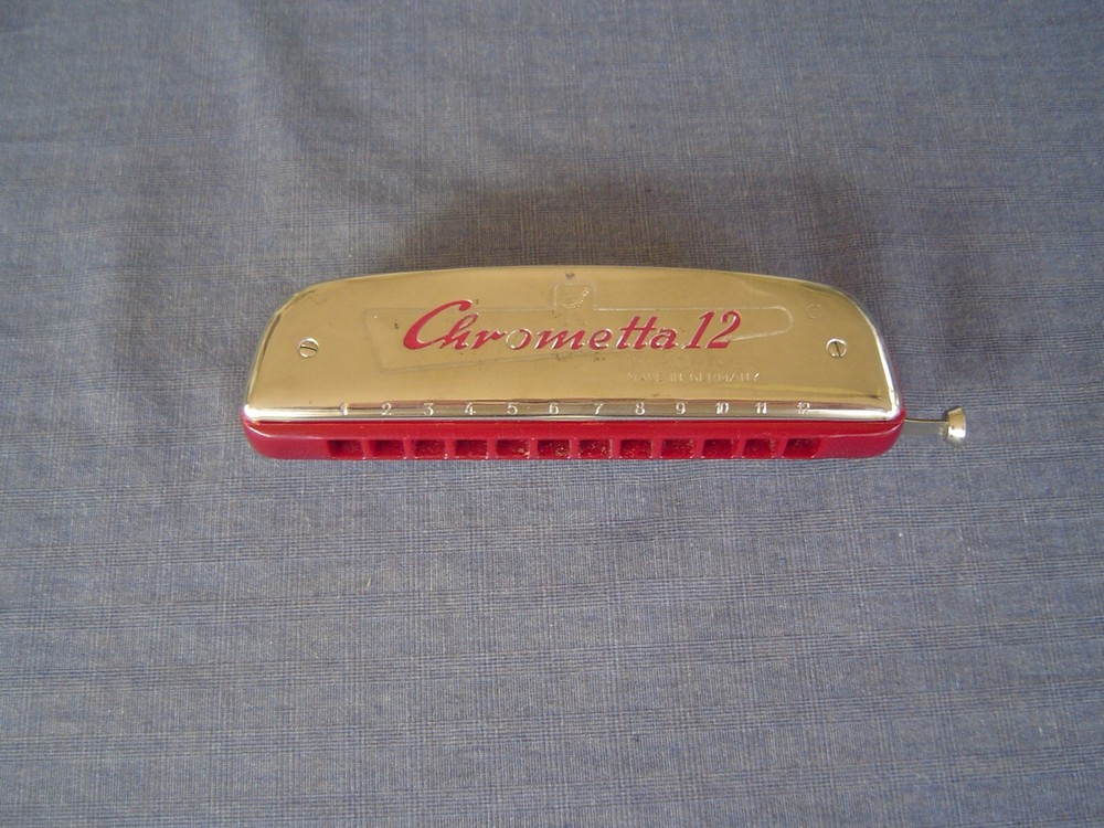 "CHROMETTA 12" "C" GERMAN MADE CHROMATIC HARMONICA BY M. HOHNER & STORAGE CASE