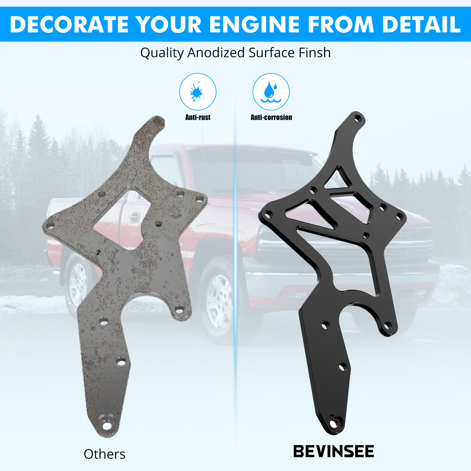 LS Alternator Power Steering Pump Bracket For 4.8L 5.3L 6.0L 6.2L Truck LSX