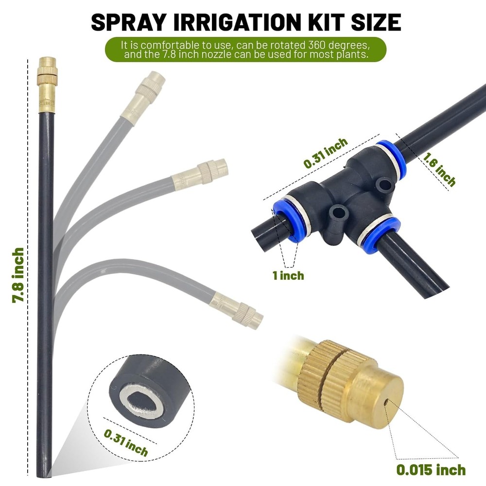 All-in-One 50FT Adjustable Drip Watering System with Quick Connector Setup