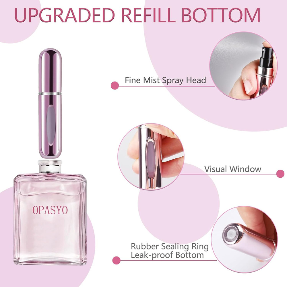 4 Pcs Mini Refillable Perfume Atomizer Bottles - Travel Spray Set