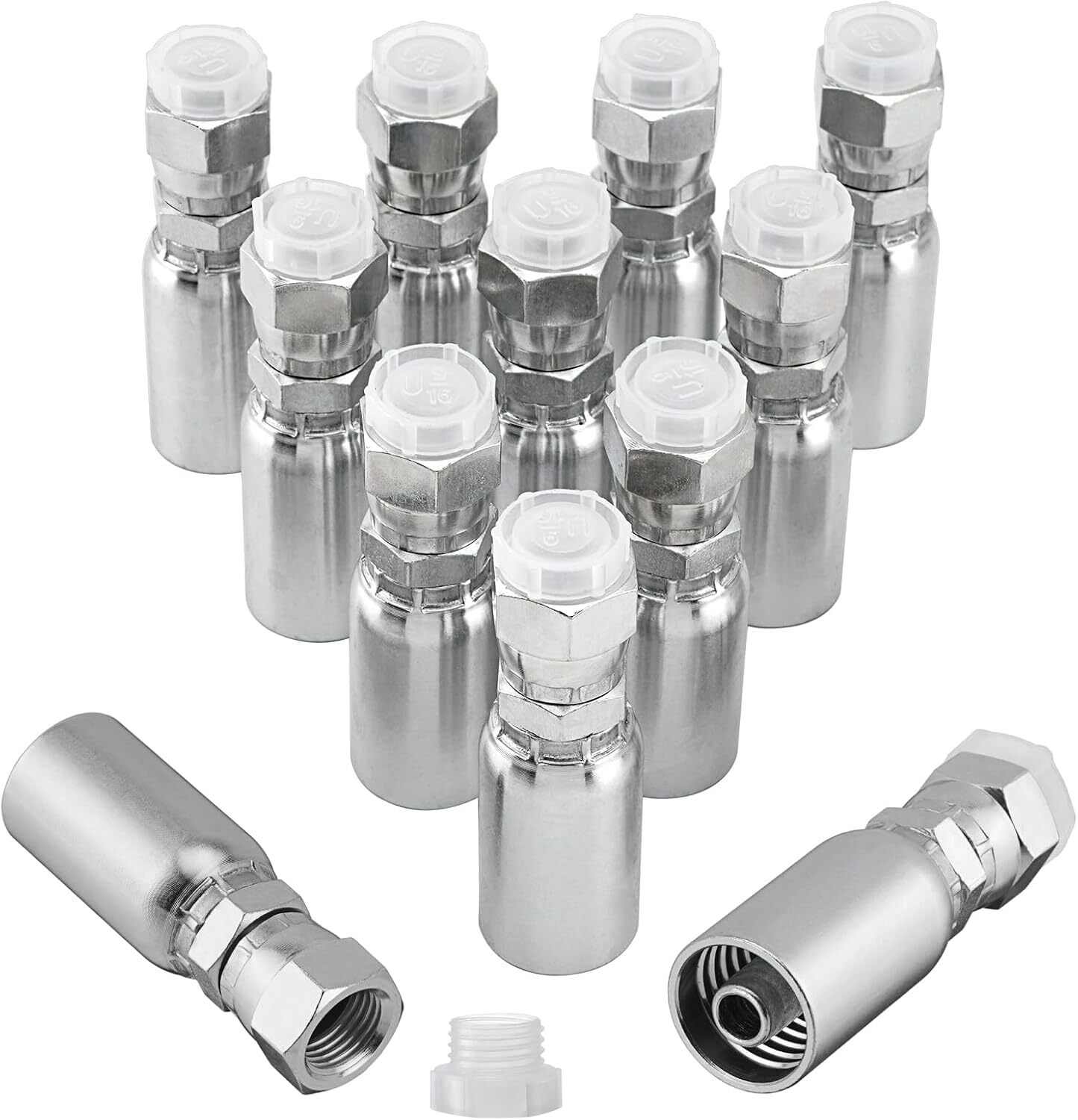 12 New 3/8" Hose x 3/8" JIC 37° Female Hydraulic Hose End Swivel Crimp Fitting