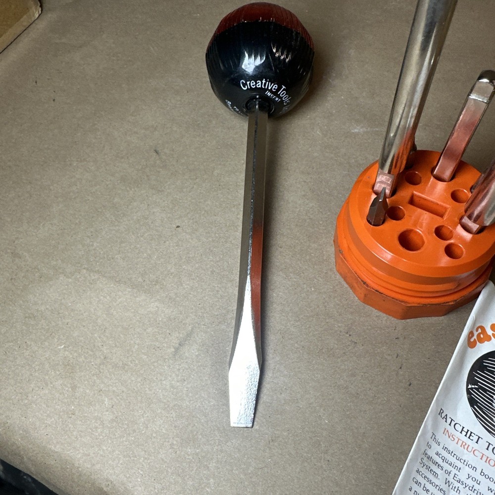 Vtg Creative Tools Inc. Easydriver Ratchet Ball Screwdriver, Bit, & Extensions