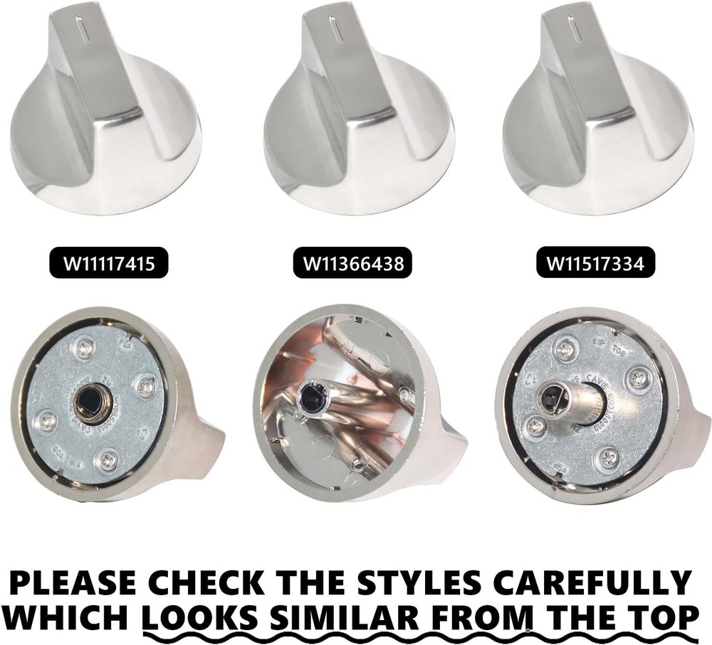W11517331 for Whirlpool Electric Range Knobs (4pcs) Replace W10850027 W11117415