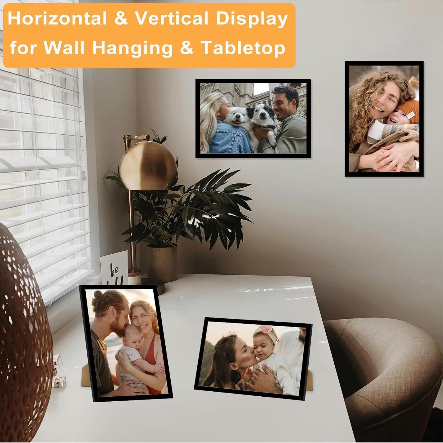 8X12 Picture Frames Black 1 or 2-Pack HIGH Definition Glass Front Cover Displays