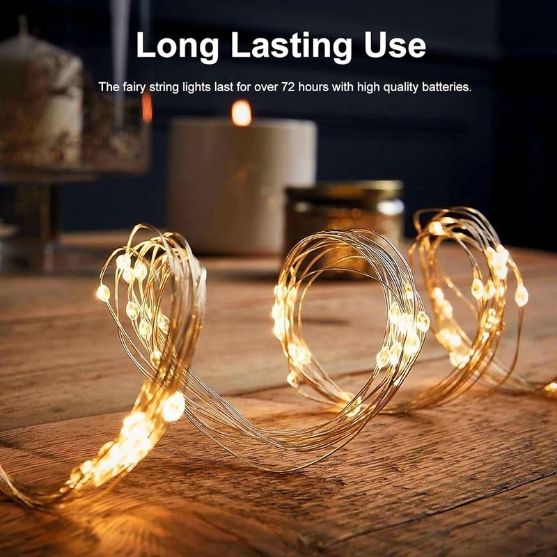 Fairy String Lights 100 LED 33ft Waterproof Timer Battery Powered Indoor Outdoor