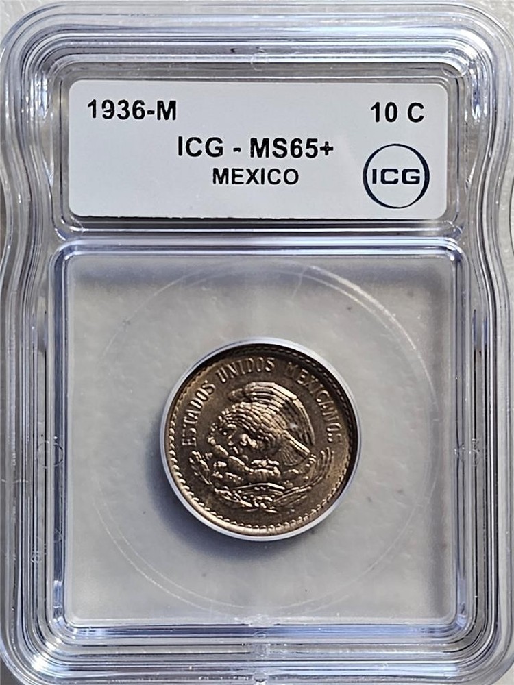 Mexico 10 Centavos 1936M ICG MS 65+