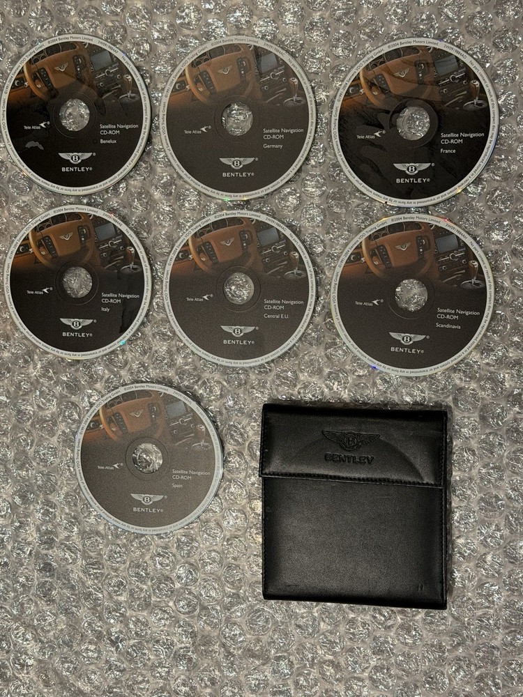 2004 Bentley Continental GT  7 Navigation Disc Set & Bentley Disc Case.