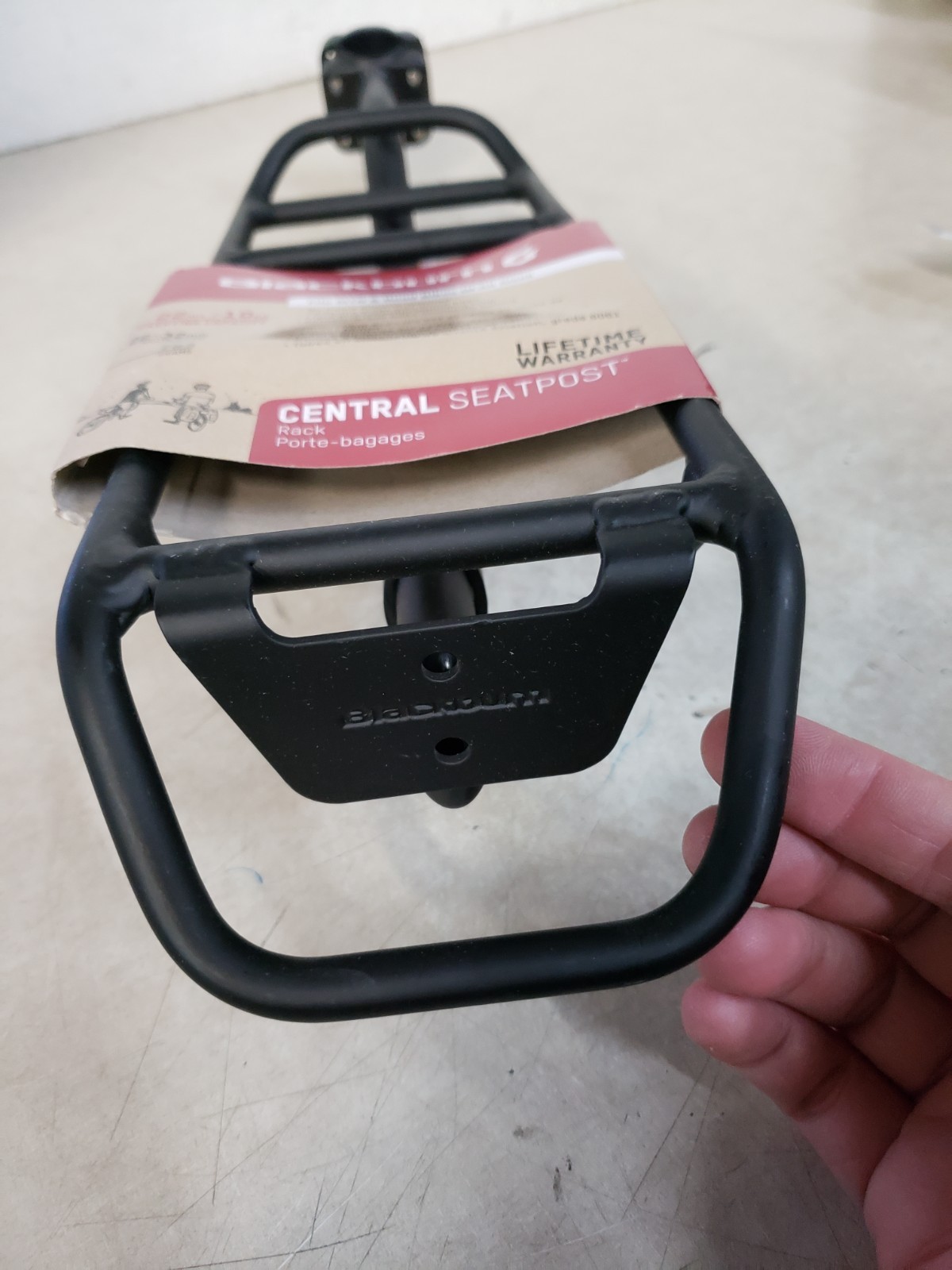 Blackburn Central Seatpost Rear Rack Black Open Box