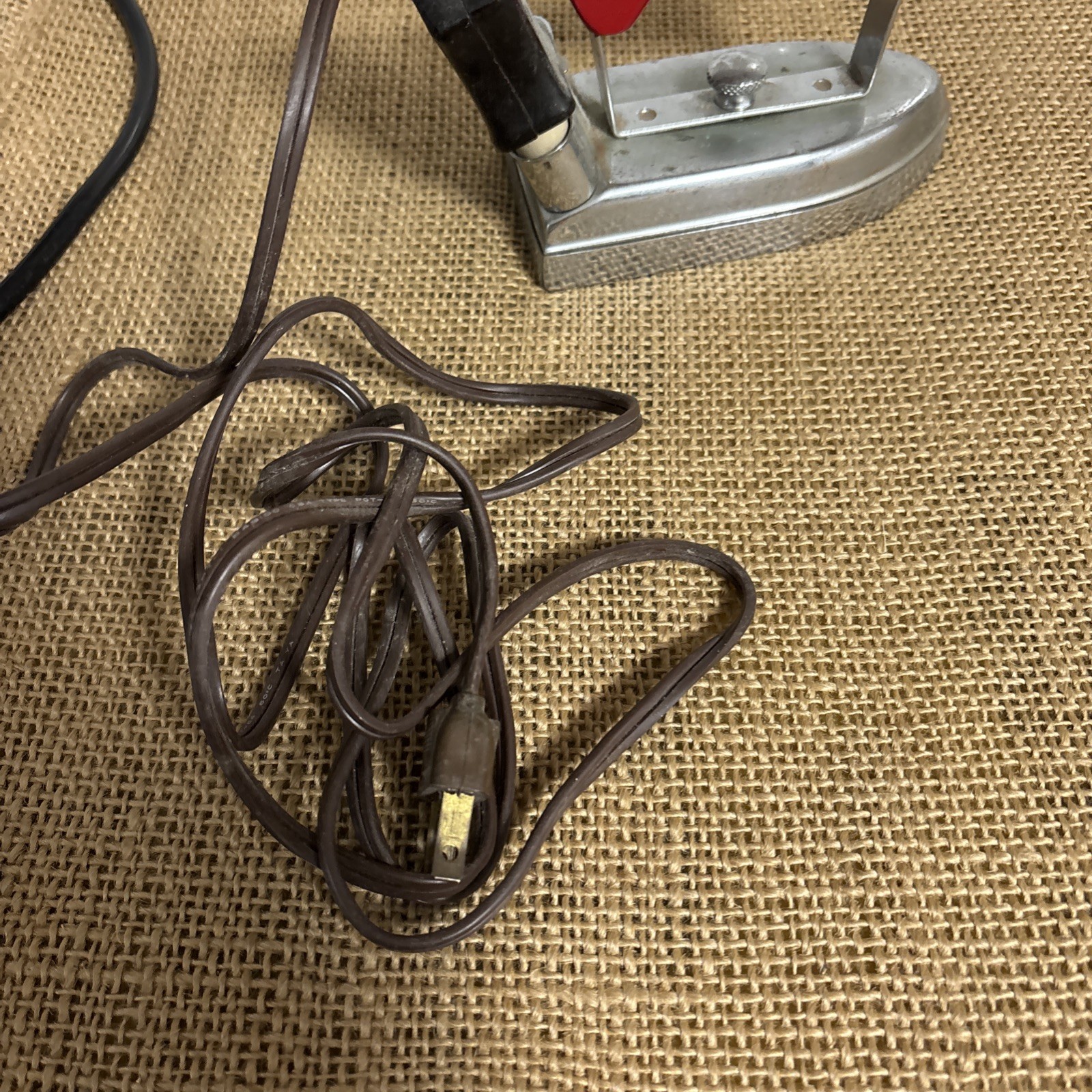 Vintage ROWENTA Electric Travel Iron Model E5234 - It WORKS!- Red Handle!