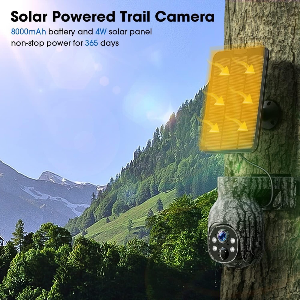 Campark 2K 4G LTE Cellular Solar PTZ Trail Camera Security Camera With SIM Card