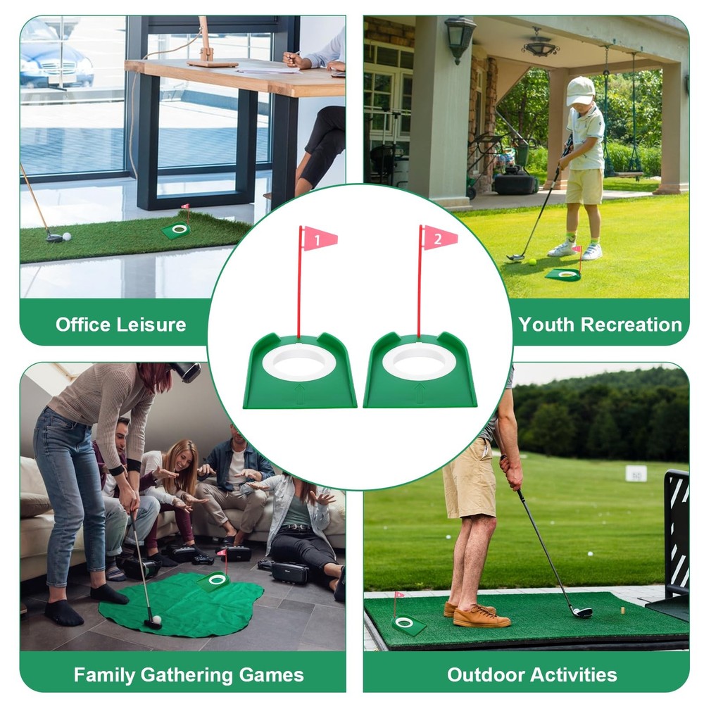 6 Pack Golf Putting Cup with Flags, Plastic Mini Golf Hole Putting Practice A...