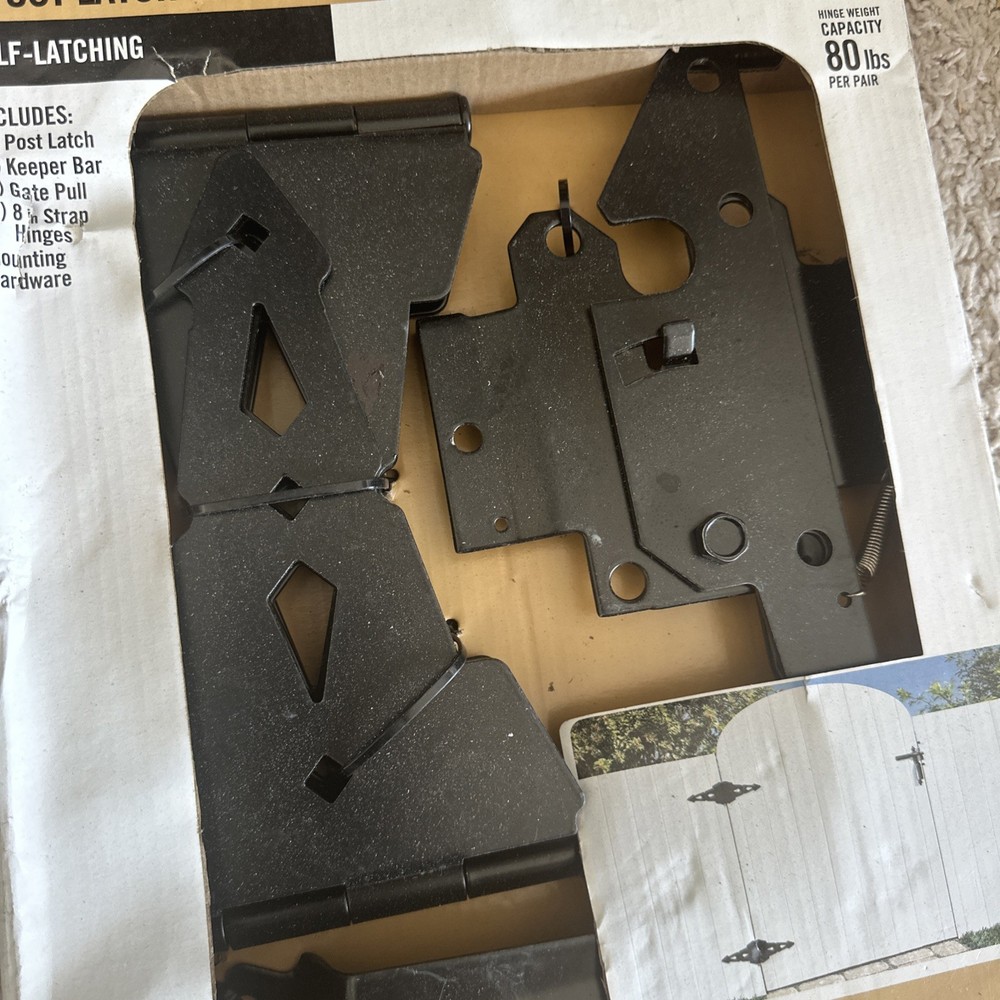 Everbilt Post Latch Gate Set Black 1002316523