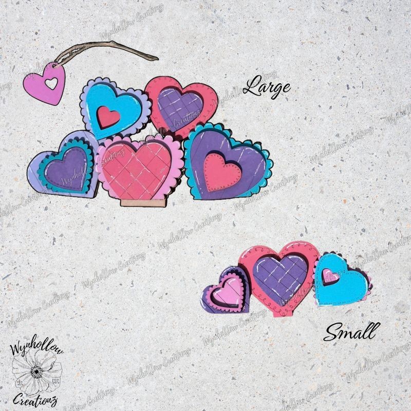 Patchwork Hearts Interchangeable Basket Insert