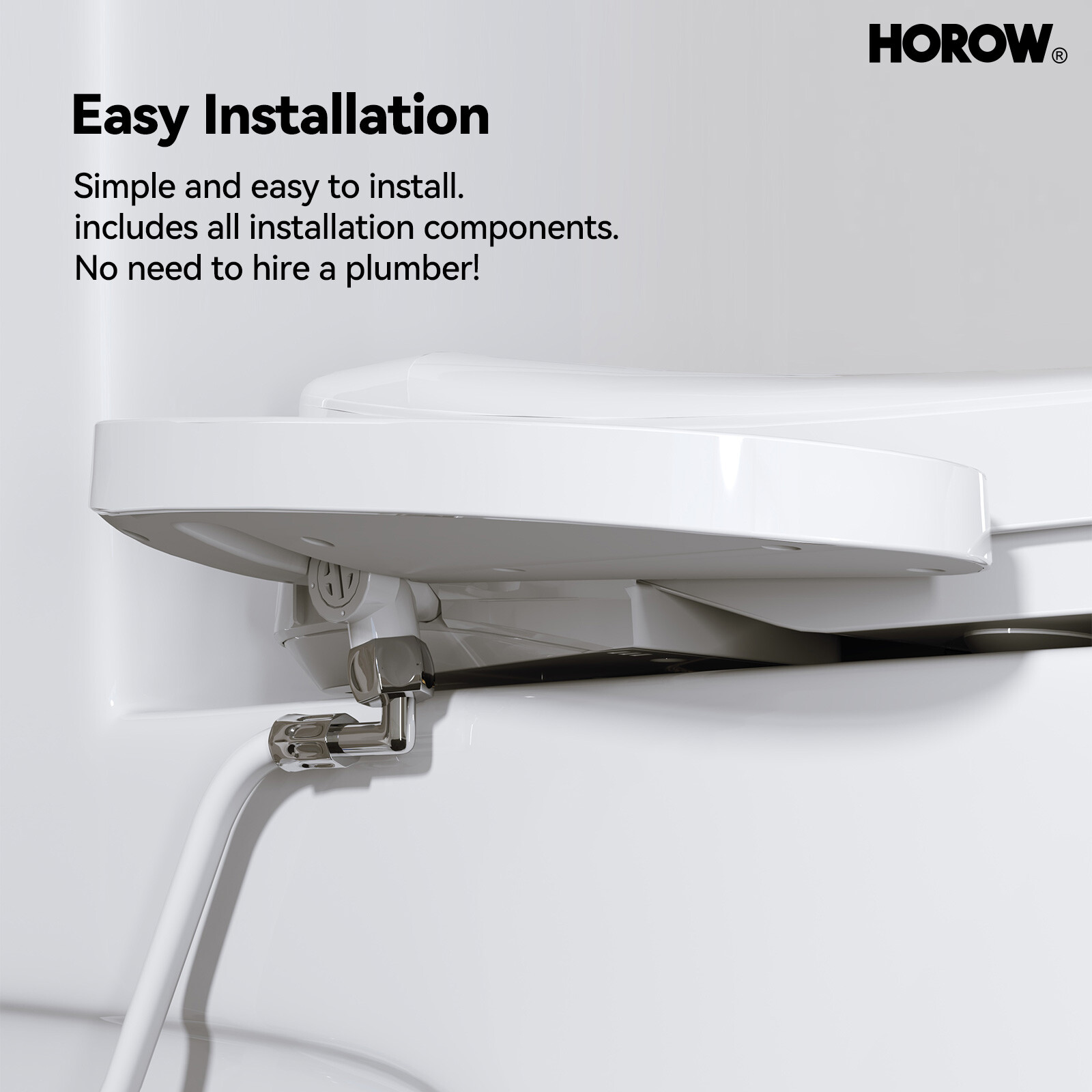 HOROW elongated Bidet smart Toilet Seat With Heated and Dryer Warm Water Flush