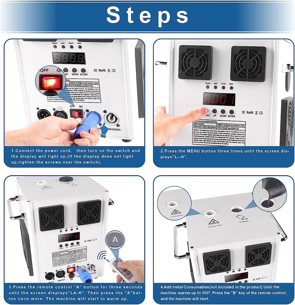 Large Cold Spark Firework Machine 700W DMX Stage DJ Party Effect Machine