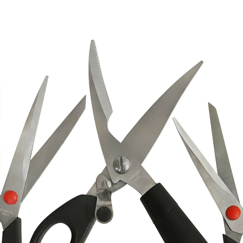3 Pc Stainless Steel Multi-Purpose Utility Scissors Set