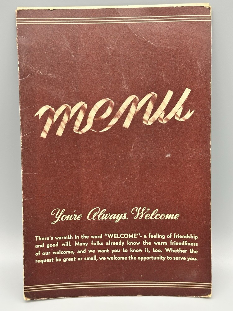 Vintage 1947 Restaurant Menu Unknown Location Dinner Menu Wartime Rationing!