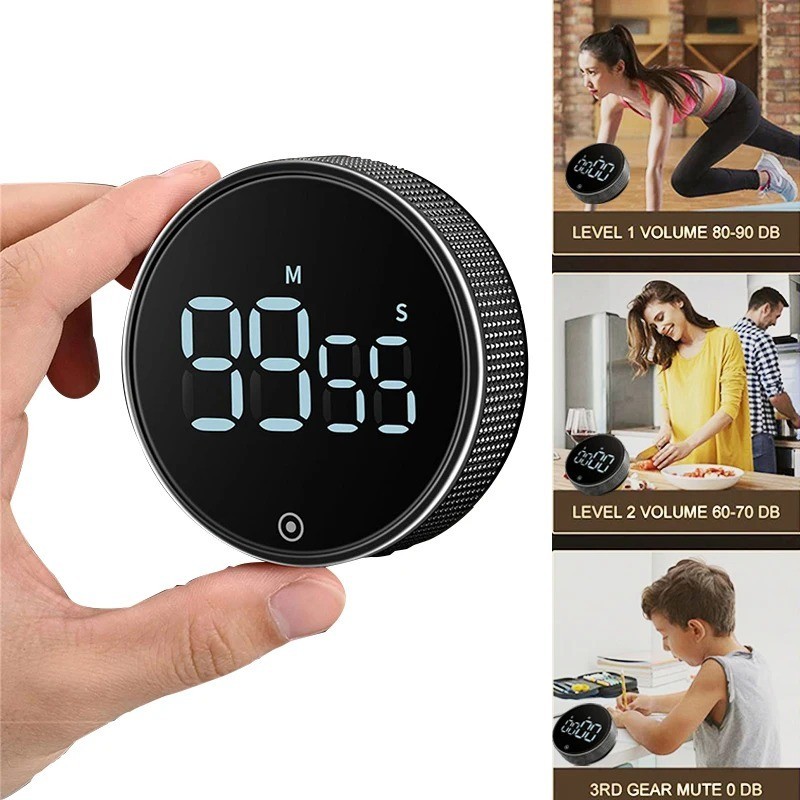Magnetic LED Digital Kitchen Timer Countdown Alarm Cooking Shower Study Clock AU