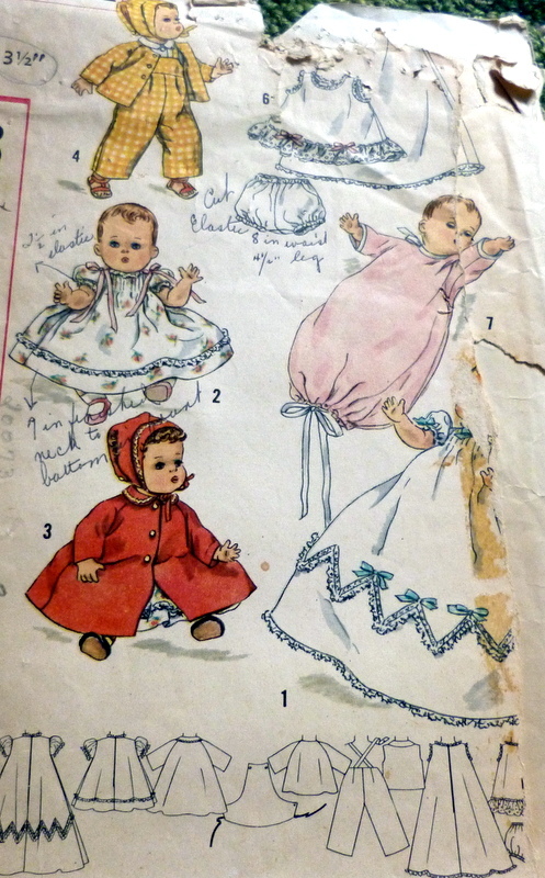 *GREAT VTG 1950s 13.5" DOLL CLOTHING SEWING PATTERN