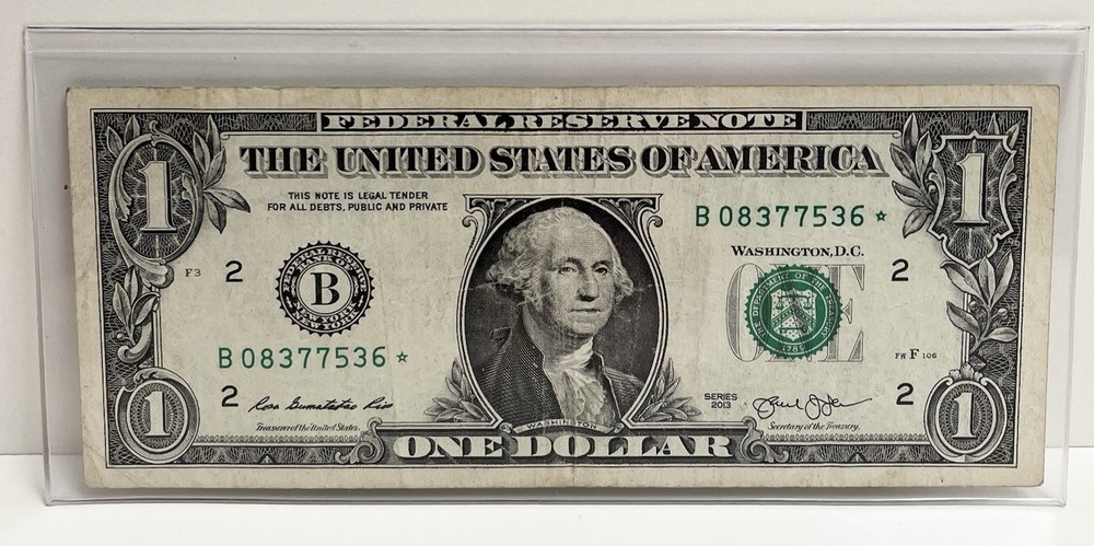 $1 2013 B Duplicate FW Star Note B08377536