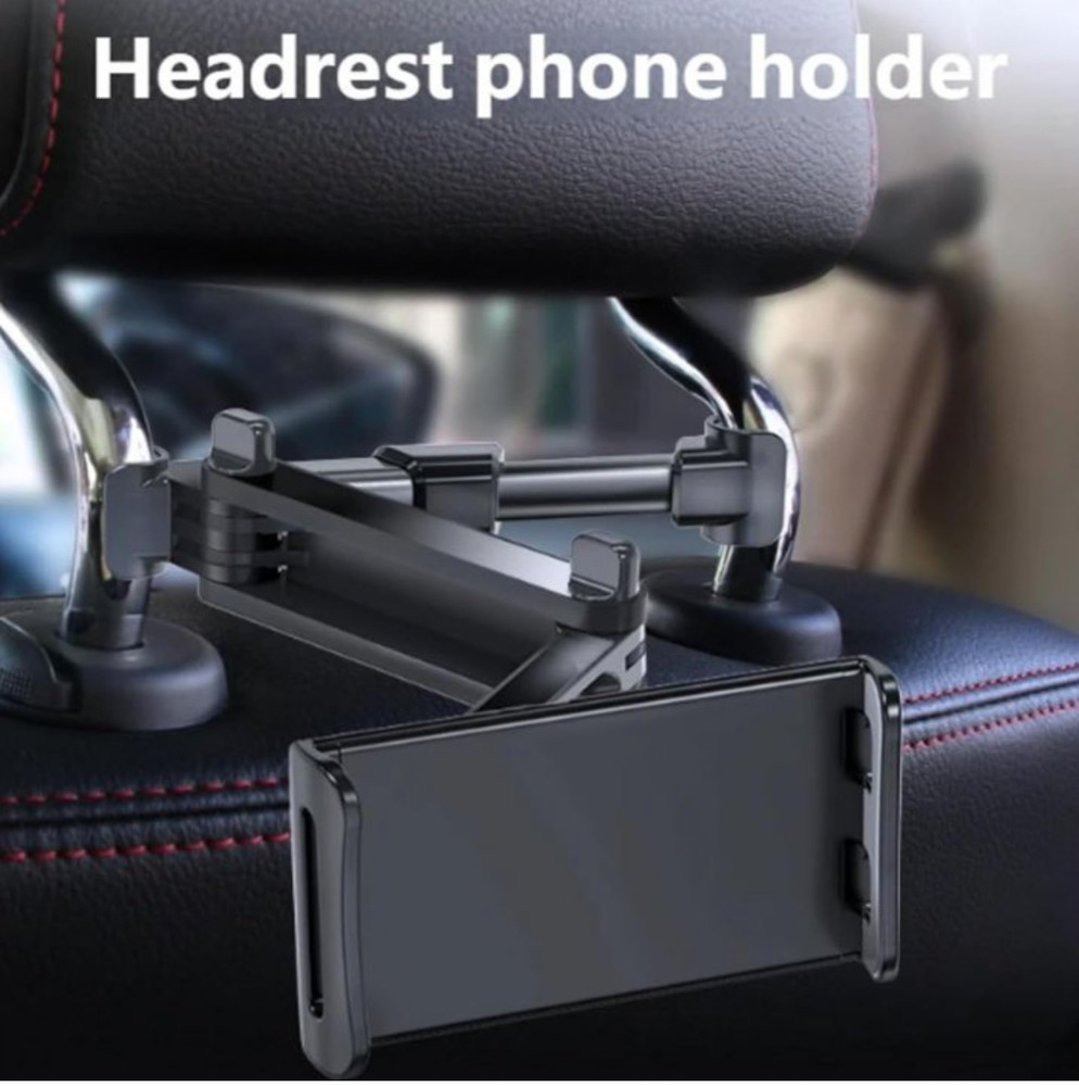 Car Headrest Tablet Holder Mount Adjustable 360 Rotation