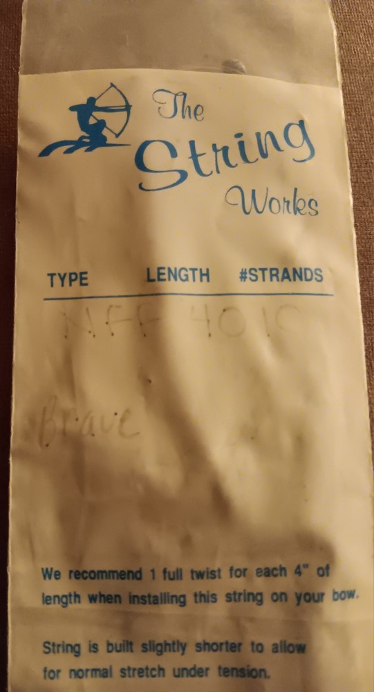 New The String Works Bow String Cable NFF Black 40 in 10 Strands!